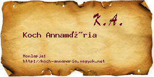 Koch Annamária névjegykártya
